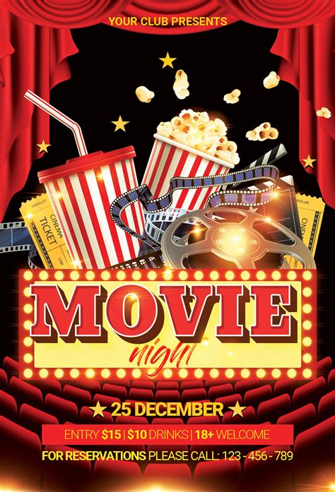 Get hold of our movie night flyer templates and create a craze and frenzy about your movie night in the offing among your targeted audience. Movie Night Flyer