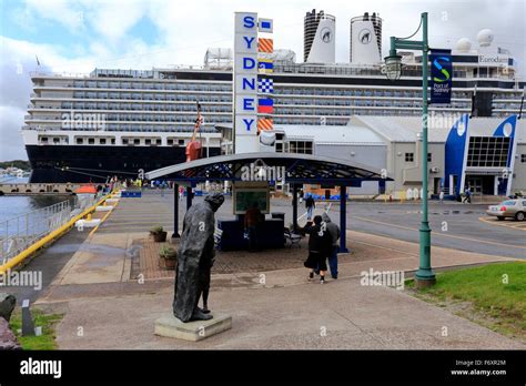 A Cruise Ship Liner Docked At The Port In Sydney Cape Breton Nova