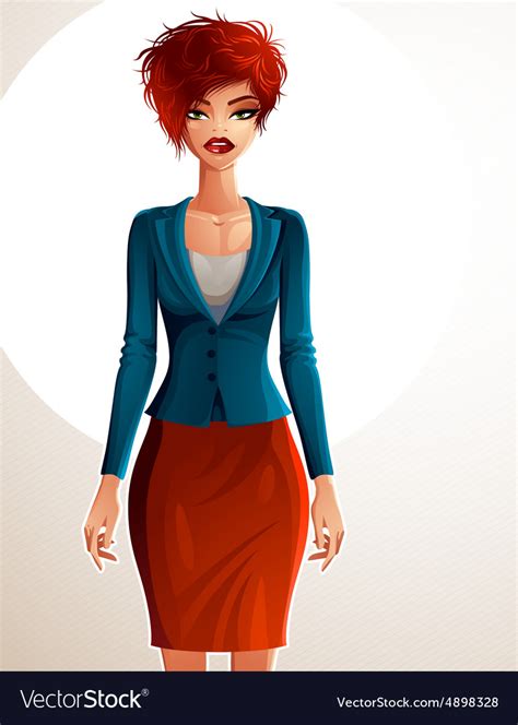 Beautiful Coquette Business Lady Full Body Vector Image