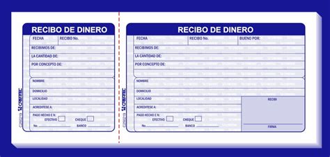 Recibo De Dinero 13 Carta 1 Block Con 50 Hojas 3500 En Mercado Libre