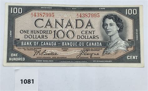 1954 Canadian 100 Dollar Bill