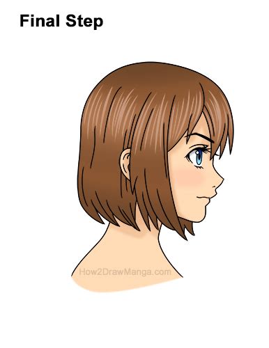 How To Draw A Manga Girl With Short Hair Side View Step By Step