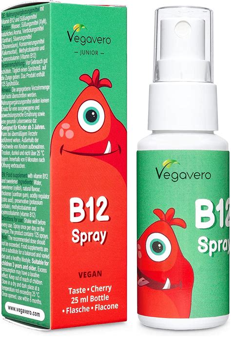 Vitamin B12 For Kids Spray Vegavero® Natural Cherry Flavour No