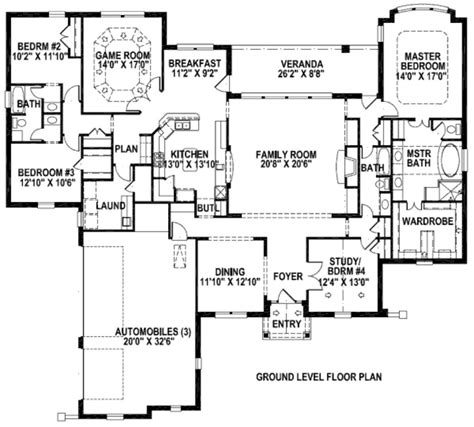 Search for home plans here! Main Floor Plan Bedrooms 2-3 into a inlaw suite, study into a Gunroom | House plans one story ...