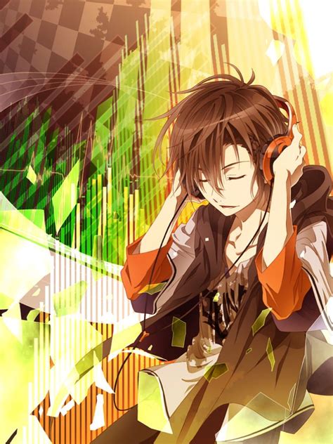 Cute Anime Boy Listening To Music Jordansoptimisminitiative