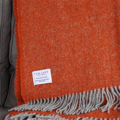 Burnt Orange Wool Throw Tom Lane