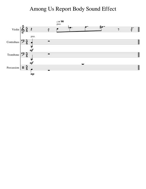 Among Us Report Body Sheet Music For Trombone Contrabass Violin Drum