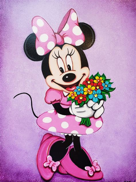 Original Minnie Mouse Acrylic Painting 12 X 16 Etsy