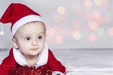 Little Santa 6 9 Months Old Baby Boy In Santa Claus Costume Merry