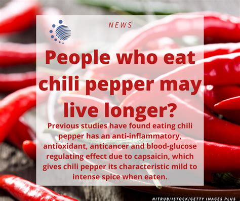 People Who Eat Chili Pepper May Live Longer Redox Medicine Society