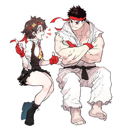 Ryu With His Biggest Fan Street Fighter Sakura Street Fighter Ryu