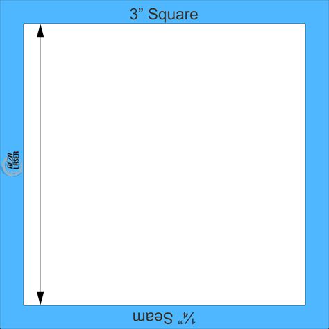 Square 3 Inch Acrylic Template I Spy With 14 Inch Seam Allowance