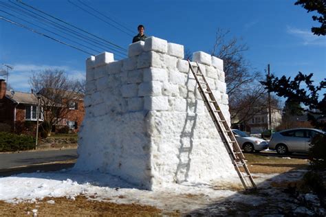 Two Story Snow Fort Reduced To Rubble