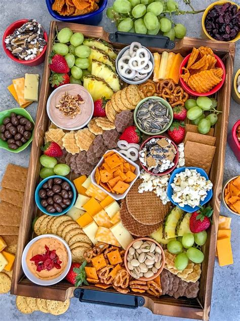 Party Grazing Snack Tray With Peanut Butter On Top Snack Platter Party Food Platters Food