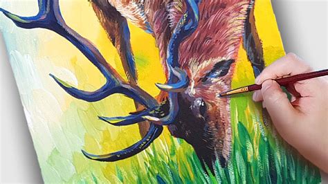 How To Paint Deer Gouache Acrylic Painting For Beginner Easy Animal