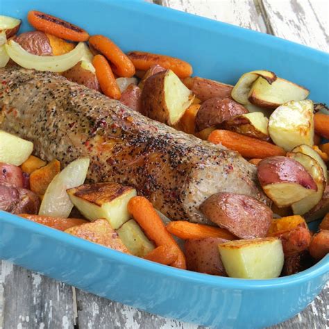 A thermometer inserted into the thickest part should read 63°c or 145°f. Insanely Delicious Pork Tenderloin With Root Vegetables ...
