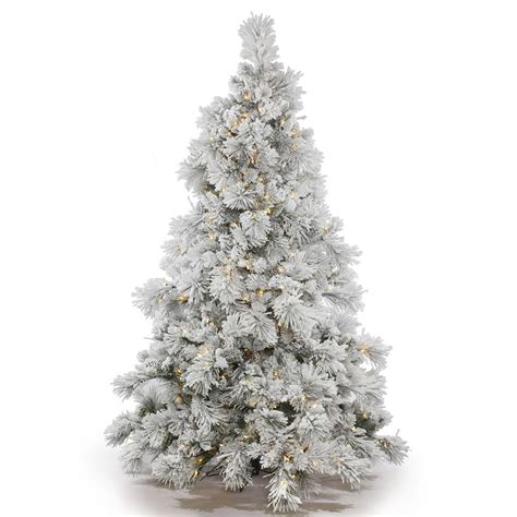 Vickerman Pre Lit 75 Flocked Alberta Artificial Christmas Tree Cone