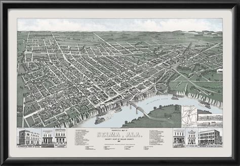 Selma Al 1887 Vintage City Maps