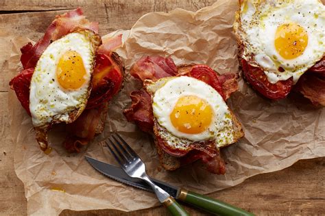Eggs and toast are such a perfect breakfast staple. Bacon, Egg, and Tomato Toast recipe | Epicurious.com