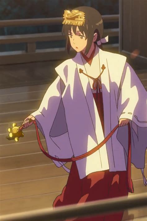 Shrine Maiden Mitsuha Performing The Sacred Ancient Ritual That Nobody