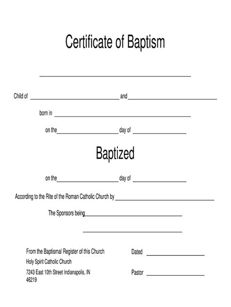 Catholic Baptism Certificate Online Fill Online Printable In Roman Catholic Baptism