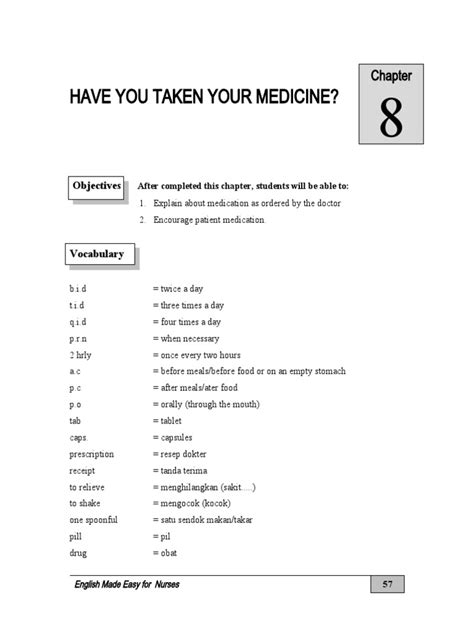 Have You Taken Your Medicine Objectives Pdf Tablet Pharmacy