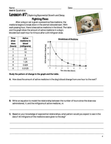 Exponential Growth And Decay Worksheet Algebra 1