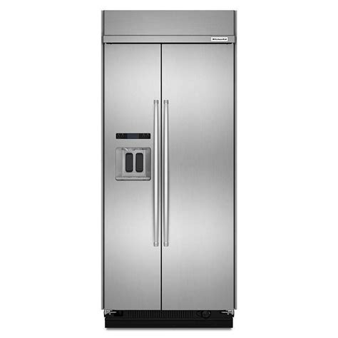 Kitchenaid 36 Inch W 21 Cu Ft Built In Side By Side Refrigerator In