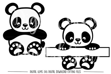 Digital Art And Collectibles Panda Art Animal Png Cricut Svg Dxf Jpeg