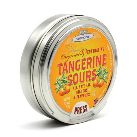 Tangerine Sours 50g Pocket Tin Traditional Sweets