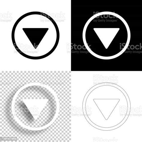 Downtaste Symbol Für Design Leere Weiße Und Schwarze Hintergründe