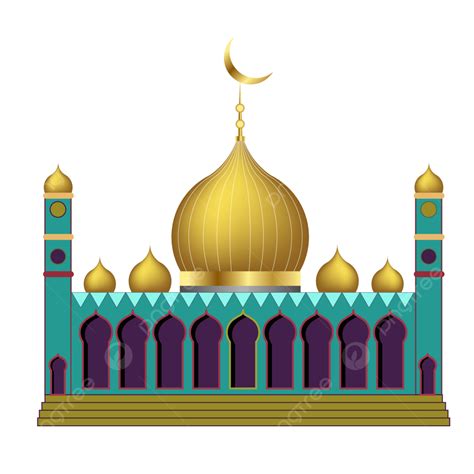 두 개의 황금 탑을 가진 모스크 기도 건축물 라마단 Png 일러스트 및 벡터 에 대한 무료 다운로드 Pngtree