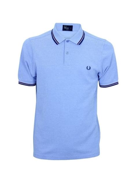 Fred Perry Slim Fit Twin Tipped Polo In Light Smoke Northern Threads