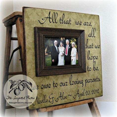 Gift ideas for your parents. Parents Thank You Gifts Wedding Personalized Picture Frame
