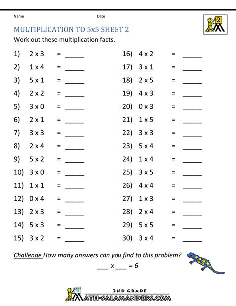 Printable Multiplication Worksheets Free