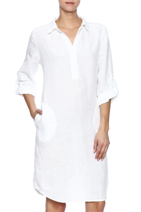 Nuthatch White Linen Shirt Dress From Williamsburg By East Of The