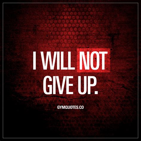 Gym Motivation Quotes I Will Not Give Up
