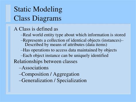 Ppt Uml Diagrams Class Diagrams The Static Analysis Model Powerpoint