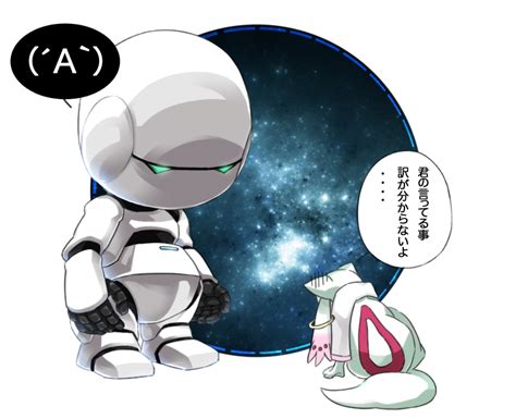 Kyubey And Marvin The Paranoid Android Mahou Shoujo Madoka Magica And 2 More Drawn By Metro