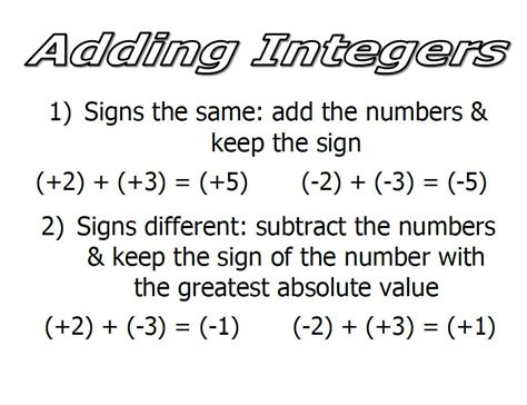 Adding Integers Examples Adding Integers Insurance