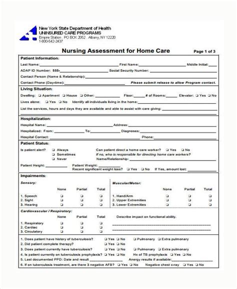 Free 10 Medical Assessment Form Samples In Pdf Excel Ms Word
