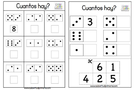 Fichas Matemáticos Para Contar Con Domino Zona Educacion