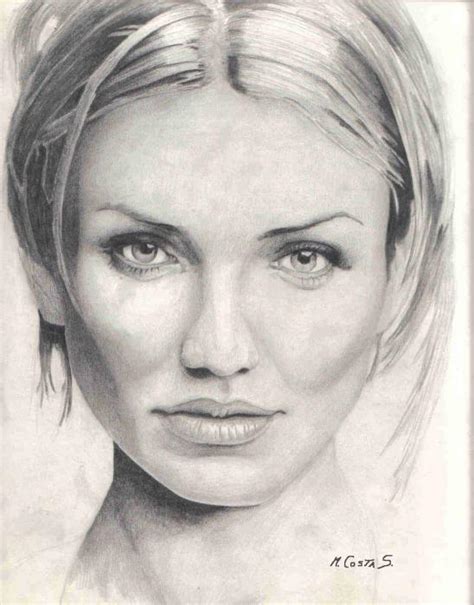 Dopamine Girl A Color Pencil Draw Of Cameron Diaz Naked Sitting On