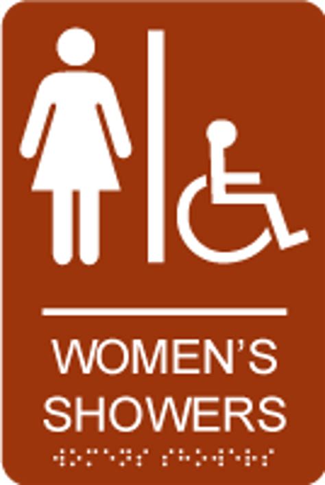 Women S Showers Ada Sign W Braille
