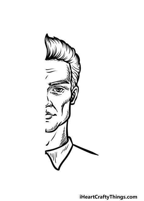 Half Face Drawing How To Draw A Half Face Step By Step