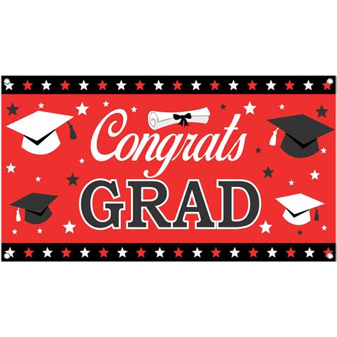 Buy Katchon Xtralarge Congrats Grad Banner 72x44 Inch Red