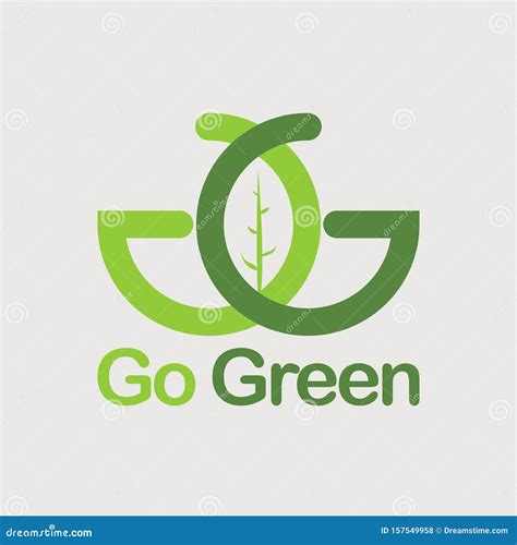 Go Green Logo Company Vector File Stock Vector Illustration Of