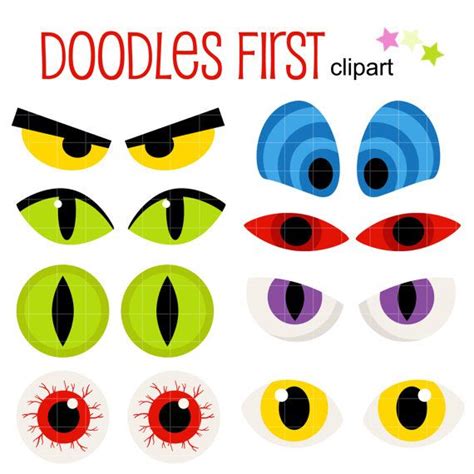 Halloween Scary Eyes Digital Clip Art For By Doodlesfirst