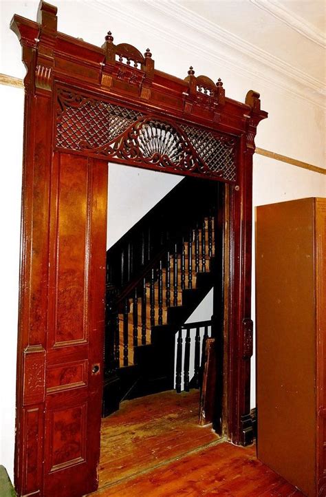 Madison Street Brooklyn Brownstone Victorian Door Pediment Woodwork