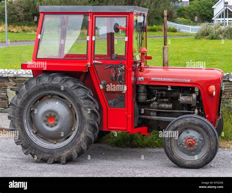 Red Massey Ferguson 35x Tractor With Cab Stock Photo Alamy